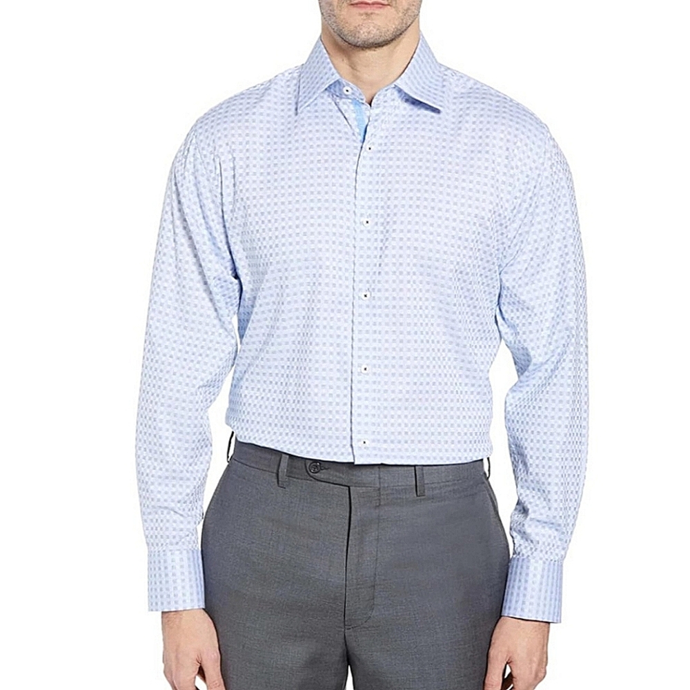English Laundry NWT 100% COTTON Blue & White Long Sleeve Button-Up Dress Shirt